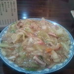 宝来軒 - (大盛)太麺皿うどん