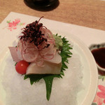 くろの貝柱、かんぱち、さわらの造り