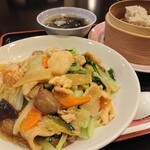 中国レストラン 花林 - 五目あんかけ焼きそば＆飲茶セット