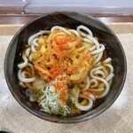 羽生製麺処 - かけうどん中盛に野菜かけ揚げ　810円税込