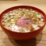 食堂 おがわ - 鴨ソーセージ焼き･葱煮麺