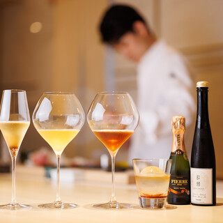 日本酒やワイン、洋酒を使用したペアリング