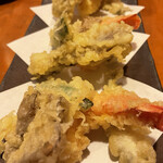 めしの助 - わかさぎ　赤エビ　まいたけ。