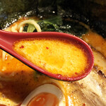 breath food - 辛めでお願いしたスープをひと口。クリーミーで、それほど優しい辛さ。美味しいです。今度は激辛でお願いしてみようかな