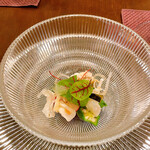 ビストロオカジ - 前菜  山口産トラフグの炙り