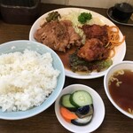 Hourai - 豚しょうが焼きと鶏唐揚げの定食