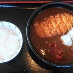 うどん万福 - カツカレーうどん(小ライス付）