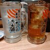 酒 揚 魚すし 大漁 赤羽 - レモンサワーともろこしハイ（各400円 デカジョッキ）