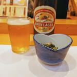 寿し定 - キリンラガー（大瓶）とお通し