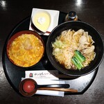 秋田比内や - 料理写真:比内地鶏親子丼と稲庭うどんセット