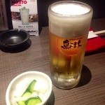 鳥こまち - H25.05　生ビール（お通し）