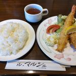 レストラン ル・マルシェ - 海老フライとカニクリームコロッケ定食（1120円）