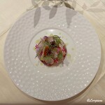 プチレストラン ブーケ・ド・フランス - ヒラマサのカルパッチョの瞬間燻製