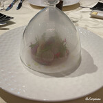 プチレストラン ブーケ・ド・フランス - ヒラマサのカルパッチョの瞬間燻製