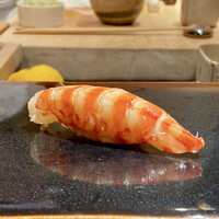 鮨 あらい - 車海老
                    なんてレアに近い茹で上がりなのでしょう！
                    この茹で加減の絶妙さには驚きました！！
                    それでいてしっかりと甘みがあるのですから、これ最高です♪