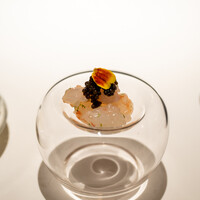 レストラン オオツ - 2022.11 根室産ボタン海老 酢橘 フランス産キャヴィア