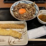 Marukame Seimen - 「肉ごぼう釜玉うどん」並690円