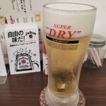 麺屋 わがもん 大名本店 - サービスの生ビール