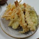天ぷら定食ふじしま - 海老天付き天ぷら定食