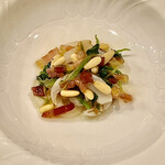 f - アオリイカと自家製パンチェッタのソテー