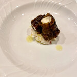 f - 里芋のサラダ仕立てにはぬたうなぎが乗っています