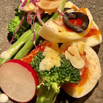 オオクサ - これも奥様特製の半熟玉子サラダ　黄身が濃厚でとても美味しいです（過去撮影分）