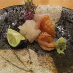 日本料理 たかむら - 2013/05　閖上赤貝、富山白海老、男鹿の鯛