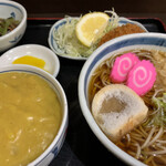 前井食堂 - 料理写真:蕎麦定食にカレーをトッピング