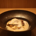 RISTORANTE IL NODO - 秋のスープ 鎌倉ホエー 白子 牡蠣と柿 茸 里芋