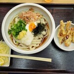 手打ちうどん 西村 - ぶっかけ(冷)麺大盛, ゲソ天