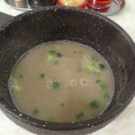 麺堂HOME - 濃厚なつけ汁を再度味の調整。単にスープ割を足しただけでは無い気がする…