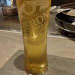 八重洲 steak & seafood 鉄板焼き 一心 - ペローニ（イタリアビール）アサヒビールだから飲みやすい