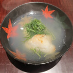 料理屋 稲家 - 椀物　紀州産くえの炭火焼き、かぶらもち　おかひじき