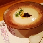 Sakurai - 新ジャカと浅利の冷製スープ(赤芽が新鮮で最高)