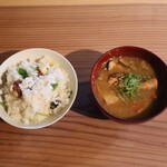 さじこよみ - 銀杏と三つ葉のご飯、粕汁