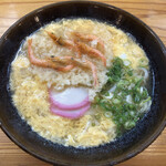 葉隠うどん - とじえび✨ 玉子とじ×えびかき揚げのうどんです❗️