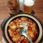 中華料理 菜香菜 - 晩酌セット 748　土鍋麻婆豆腐、瓶ビール中瓶