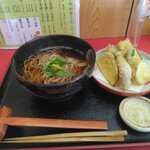 そば天ぷら つばき - 天ぷら5種盛りと蕎麦