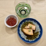 日本橋蛎殻町 すぎた - あん肝 筋子の味噌漬け 新政の火の鳥