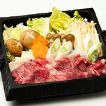 Domestic beef iron pot Sukiyaki