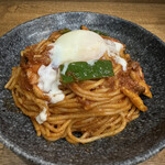 スパゲティ屋くぼやん - ■ニンニクナポリタン半熟たまご¥830