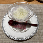 京都牛懐石 稲吉 - 宇治緑茶のグラニテ