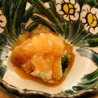 日本料理 晴山 - 伊勢海老の洗い 卵黄塩漬け