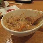 おしどり - たまごかけご飯（その中身は記事を参照あれ）。美味しさに写真を撮るのを忘れて食べかけの写真となり失礼。
