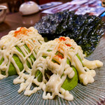 鳥丈 - アボカドにマヨ。そして韓国海苔。これ、簡単な食材だけど相性バッチリ！自宅でも作ろ(^^)
