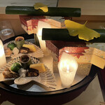 銀座 しのはら - 14. 名物八寸　本日のテーマは茶正月