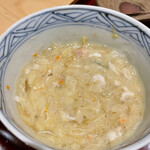 銀座 しのはら - 17. 上海蟹の炊き込みご飯と蟹餡を、お勧めされる通りにぐるぐるにかき混ぜ、リゾット状になった絶品ご飯