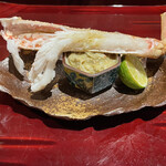 銀座 しのはら - 11. 越前蟹　最高の品質、最高の焼き加減でした