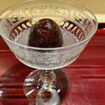 銀座 しのはら - 7. 栗の唐揚げ渋皮煮　餡掛け　渋皮のカリッと食感がとても良い