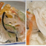 銀座 しのはら - 3. 伊勢海老のほぐし身入り柿なます　伊勢海老結構たっぷり隠れています